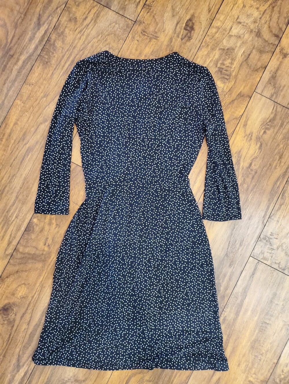 Hailys Black White Polka Dot Faux Wrap Midi Dress Small - Picture 4 of 4